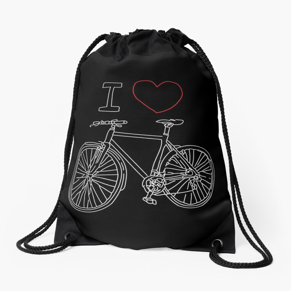 DESIGN: I Heart Bike Drawstring Bag - BEDSSIBEDSSI